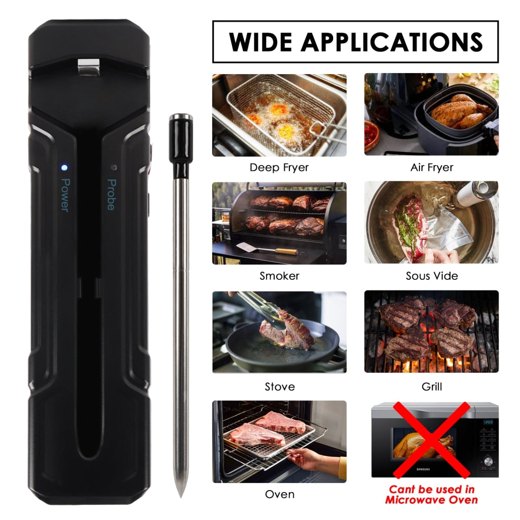 Intelligent Wireless Bluetooth Barbecue Thermometer Mobile APP Control  Waterproof Meat Thermometer Oven Food Thermometer