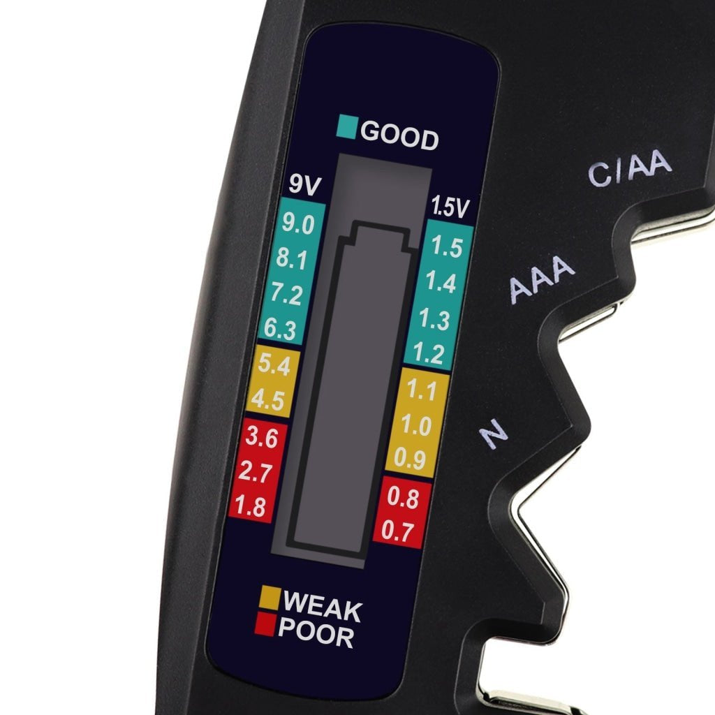 710 - 110 / BAT - 377 Battery Tester Checker C AA AAA D N 9V 1.5V Button Cell Batteries Clear Bar Graph LCD Display Pocket Size - Gain Express 710 - 110 / BAT - 377 Battery Tester Checker C AA AAA D N 9V 1.5V Button Cell Batteries Clear Bar Graph LCD Display Pocket Size - Gain Express