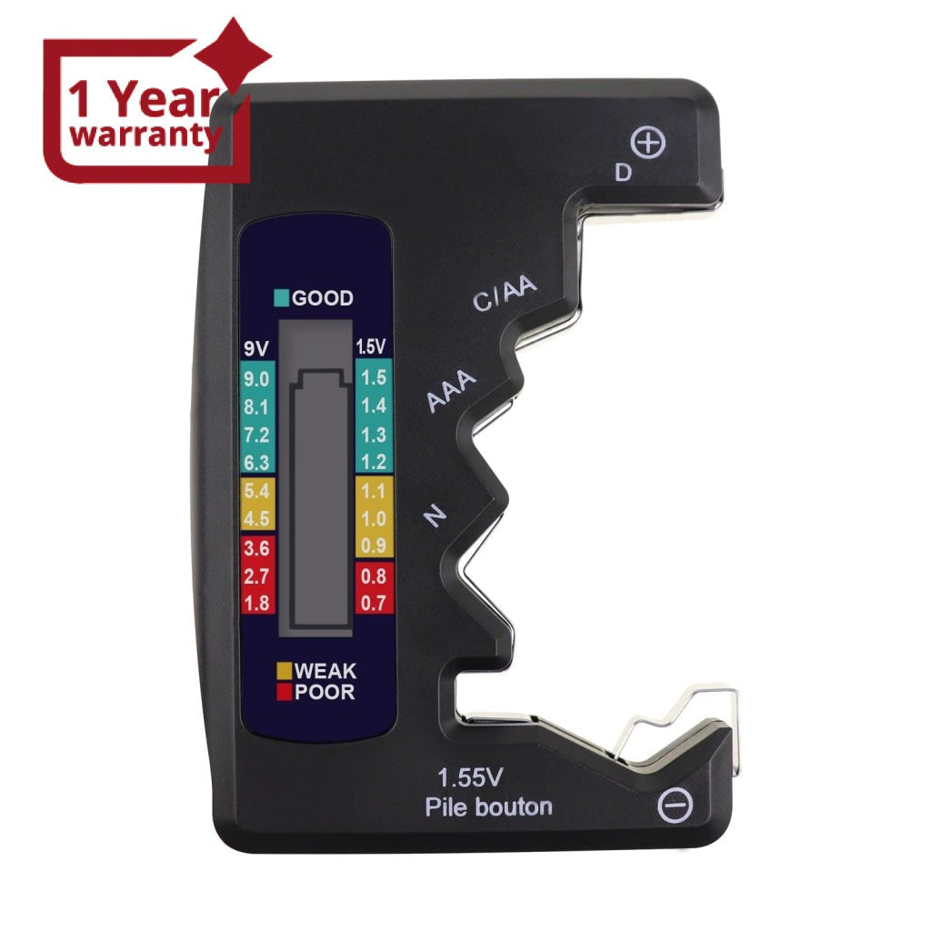 710 - 110 / BAT - 377 Battery Tester Checker C AA AAA D N 9V 1.5V Button Cell Batteries Clear Bar Graph LCD Display Pocket Size - Gain Express 710 - 110 / BAT - 377 Battery Tester Checker C AA AAA D N 9V 1.5V Button Cell Batteries Clear Bar Graph LCD Display Pocket Size - Gain Express