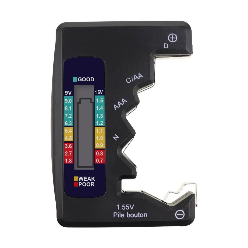 710 - 110 / BAT - 377 Battery Tester Checker C AA AAA D N 9V 1.5V Button Cell Batteries Clear Bar Graph LCD Display Pocket Size - Gain Express 710 - 110 / BAT - 377 Battery Tester Checker C AA AAA D N 9V 1.5V Button Cell Batteries Clear Bar Graph LCD Display Pocket Size - Gain Express