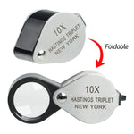 Gem-394 10X Magnification Hasting Jewelry Mini Loupe Optical Glass Triplet Lens Stainless Steel Body