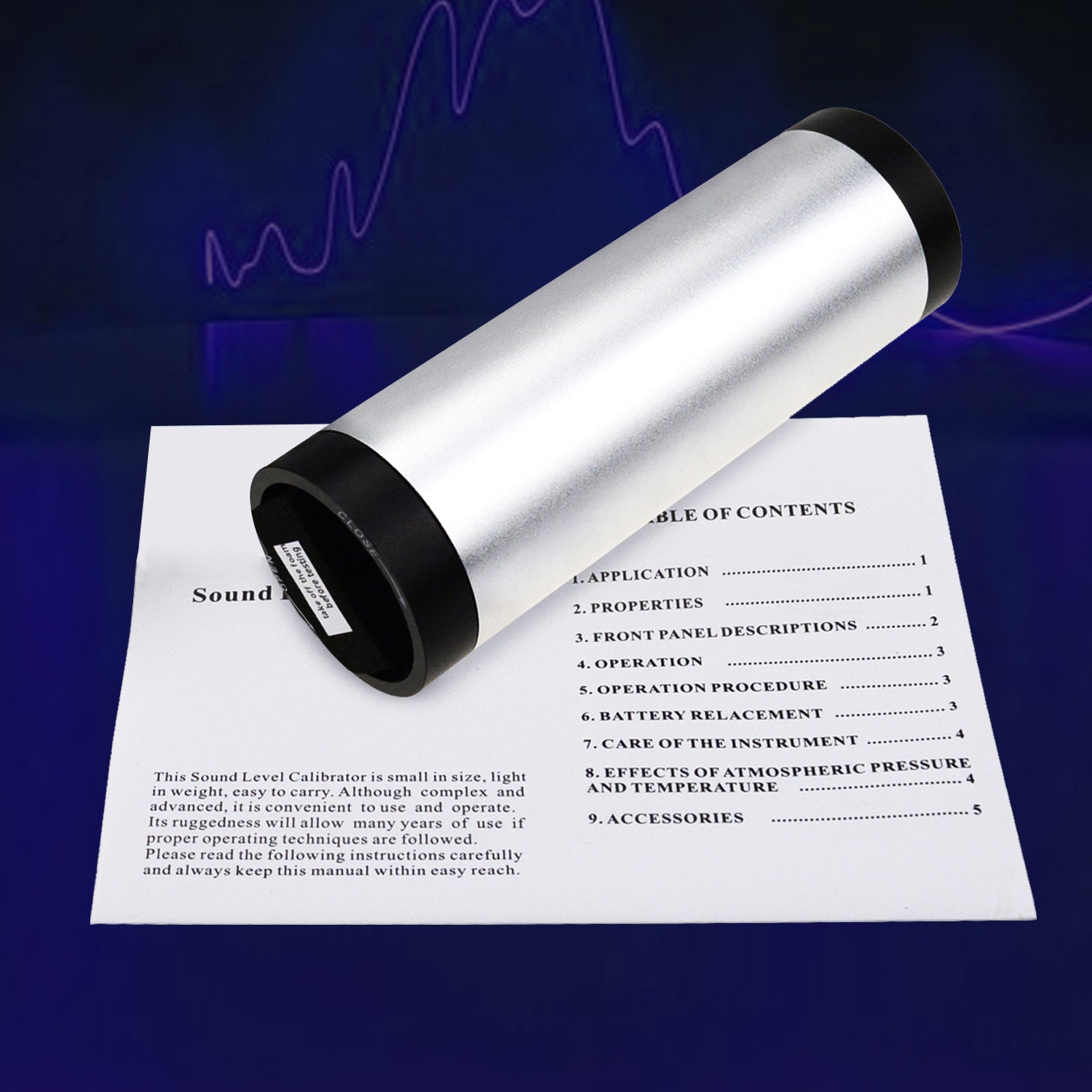 ND-9 Handheld Digital Sound Noise Level Tester Calibrator for Sound Level Meter 94dB & 114dB output Class I w/ Battery +/-0.3 db Accuracy for microphone , sound measuring system for acoustics field and laboratory use