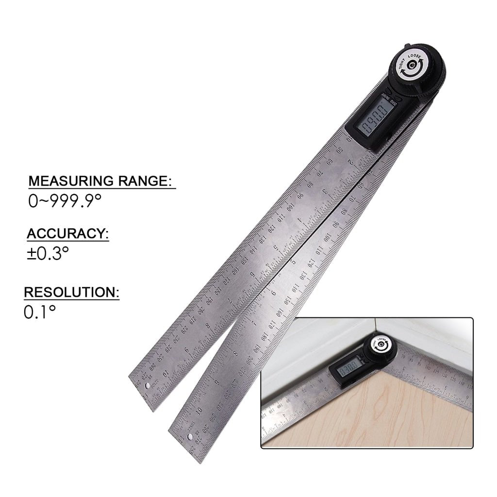 AG - 300D AG - 300D Digital 2 - in - 1 Angle Finder Meter Protractor Ruler 360° 600mm CE marking Digital LCD Display - Gain Express AG - 300D AG - 300D Digital 2 - in - 1 Angle Finder Meter Protractor Ruler 360° 600mm CE marking Digital LCD Display - Gain Express