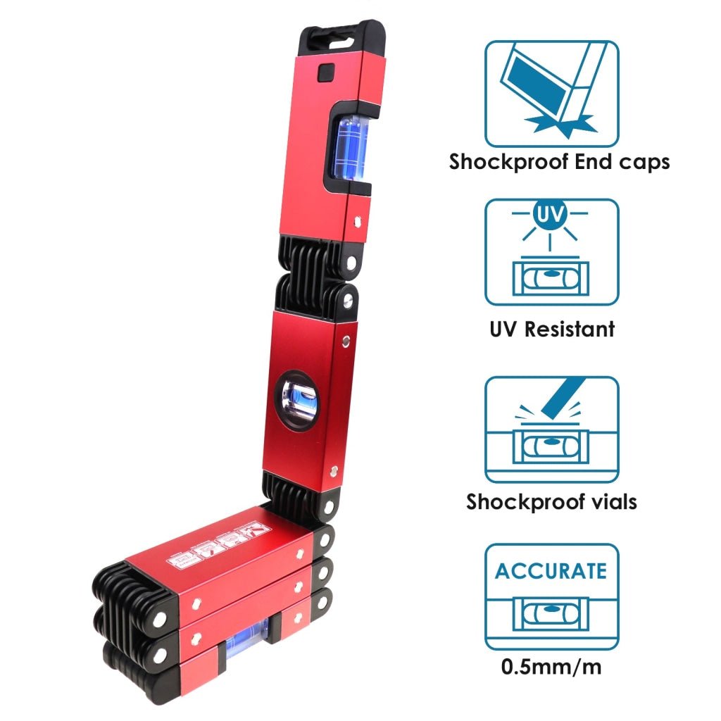 AGF - 364 Foldable Angle Finder Spirit Level Ruler 28 - Inch Multi - Angle Measure with Magnet 180° Precise Angle Measurement Woodworking, Carpenters Fabricators Tool - Gain Express AGF - 364 Foldable Angle Finder Spirit Level Ruler 28 - Inch Multi - Angle Measure with Magnet 180° Precise Angle Measurement Woodworking, Carpenters Fabricators Tool - Gain Express