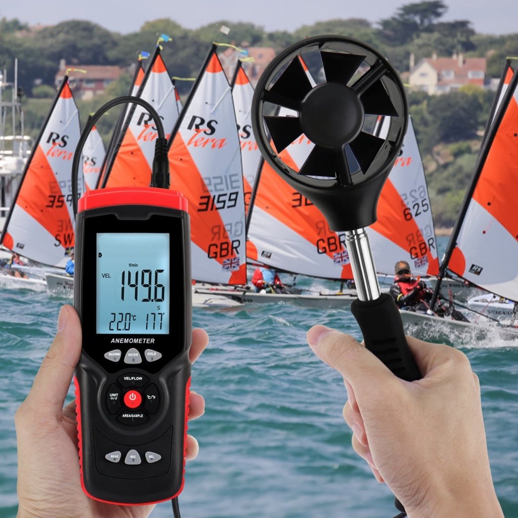 Anemometro Digitale SURLABA - Misuratore Vento E Temperatura, Portatile Per Esterno