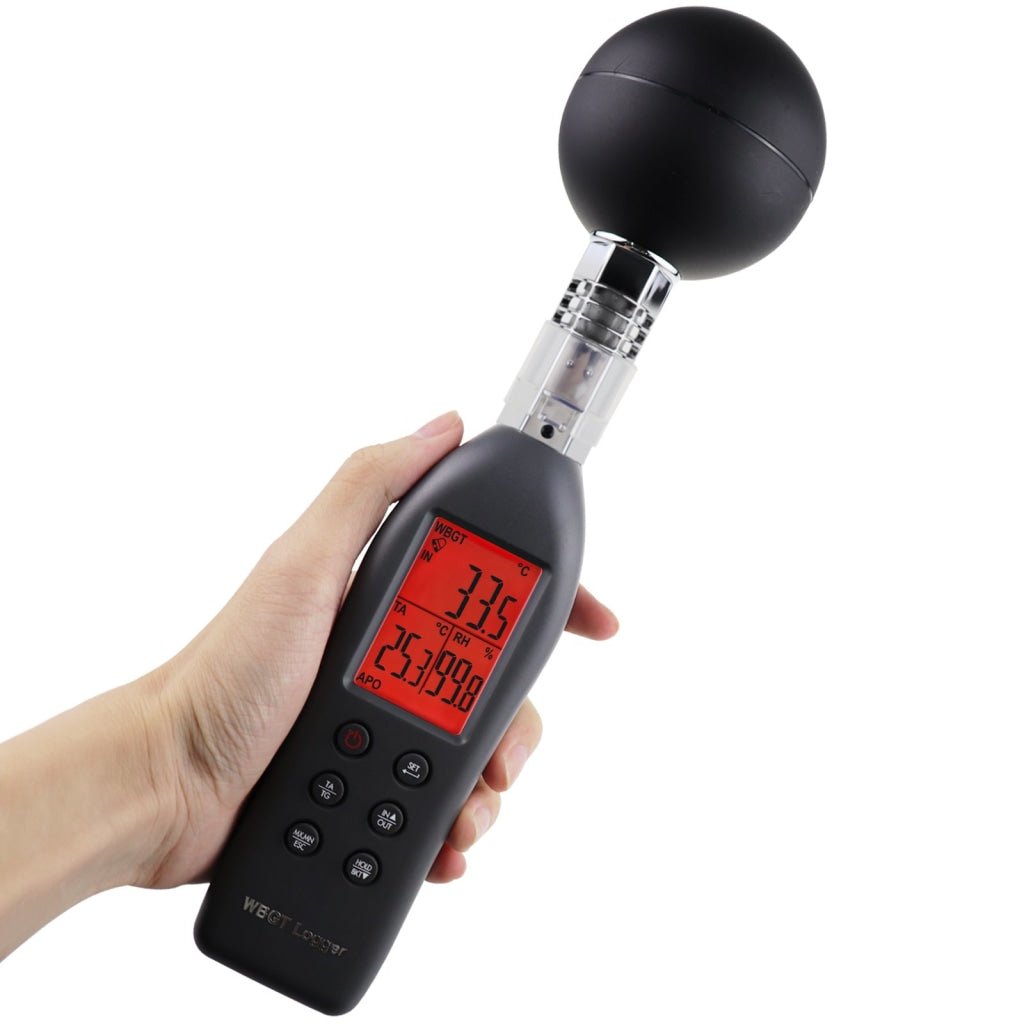 AZ87786 AZ87786 WBGT (Wet Bulb Globe Temperature) Heat Stress Meter Datalogger Air Globe Temperature Humidity Tester with Backlight Indicator Audible Alarm Data Logging Function Handheld or Mount in Tripod - Gain Express AZ87786 AZ87786 WBGT (Wet Bulb Globe Temperature) Heat Stress Meter Datalogger Air Globe Temperature Humidity Tester with Backlight Indicator Audible Alarm Data Logging Function Handheld or Mount in Tripod - Gain Express