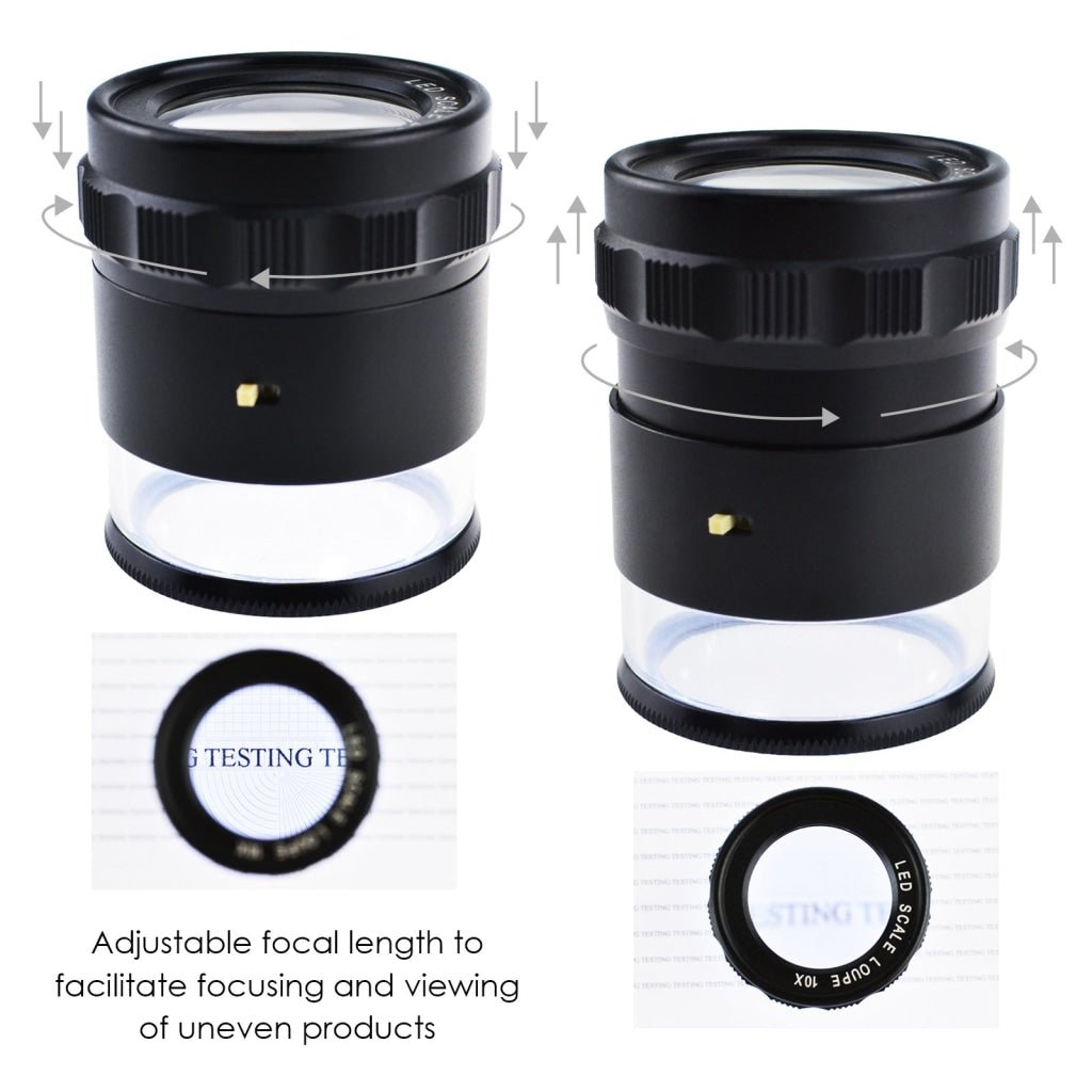 CLMG - 7173_LED CLMG - 7173_LED Magnifier Scale Loupe 10x Magnification 8 LED Light 20mm Scale Chart & 25mm Field of View - Gain Express