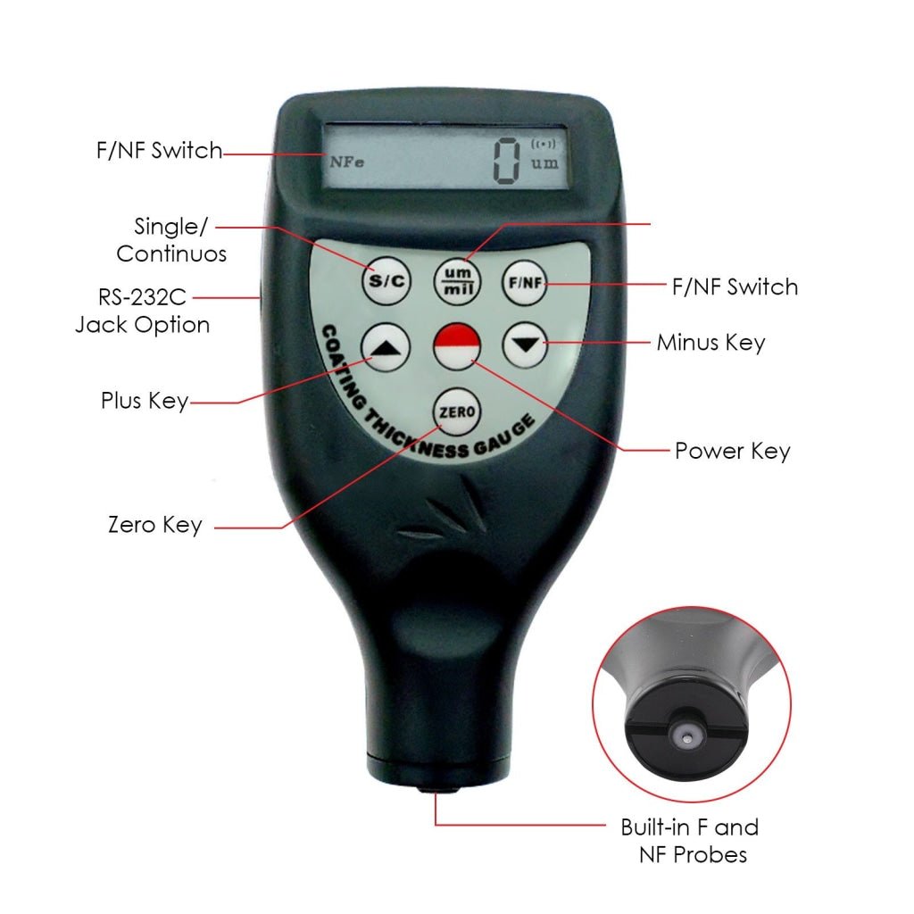 CM - 8825FN CM - 8825FN Digital Coating Thickness Meter 0~1250um / 0~50mil + Built - in F & NF CE Marking Aluminum / Iron Substrates - Gain Express