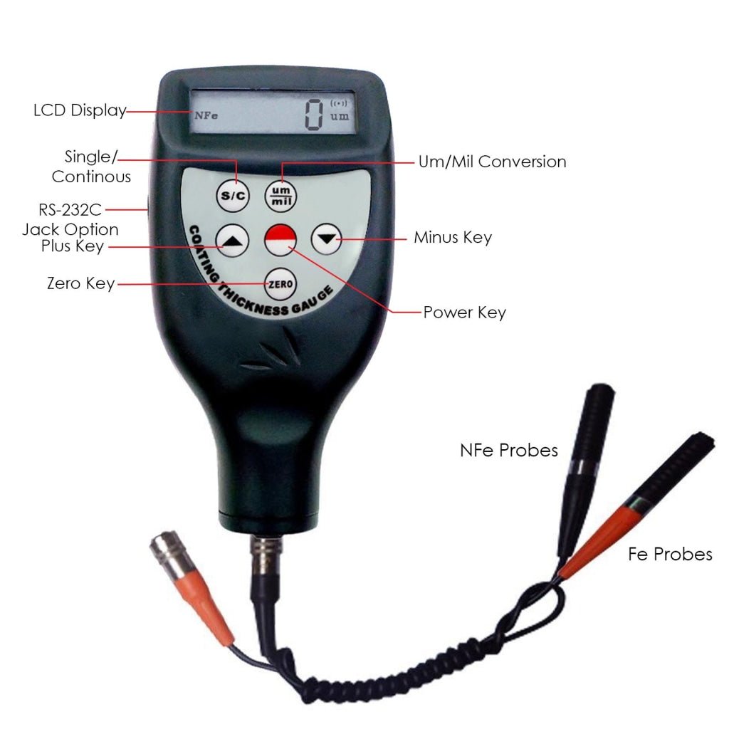 CM - 8826FN CM - 8826FN Digital Paint Coating Thickness Meter Gauge with F & NF Probes CE Marking Automotive Tester - Gain Express