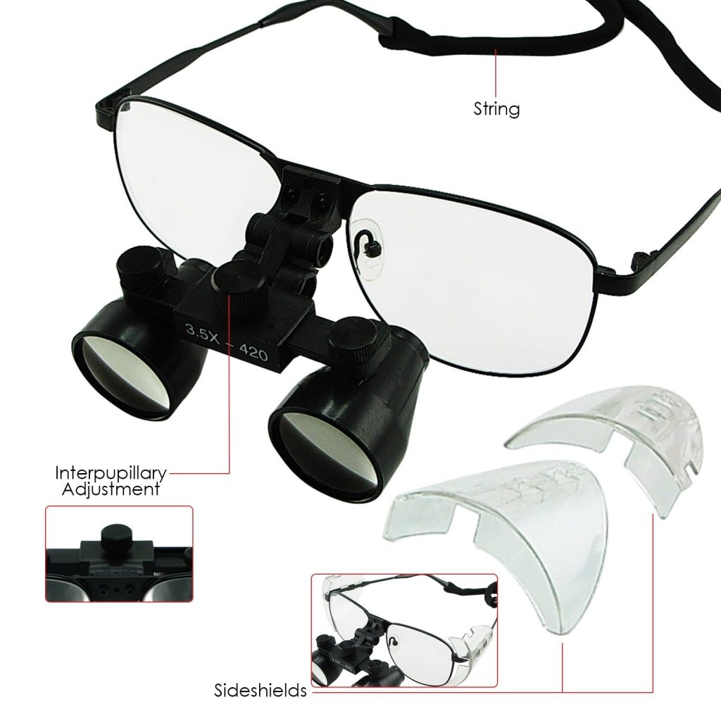 DL - 035 DL - 035 3.5x Magnification Dental Loupes, Galilean Style Titanium Frame, Dental Surgical Medical Binocular, 60mm Field of View + 55mm Depth of Field +420mm Working Distance, Flip - Up Function Flexible Optical Glass Loupe Dentistry - Gain Express DL - 035 DL - 035 3.5x Magnification Dental Loupes, Galilean Style Titanium Frame, Dental Surgical Medical Binocular, 60mm Field of View + 55mm Depth of Field +420mm Working Distance, Flip - Up Function Flexible Optical Glass Loupe Dentistry - Gain Express