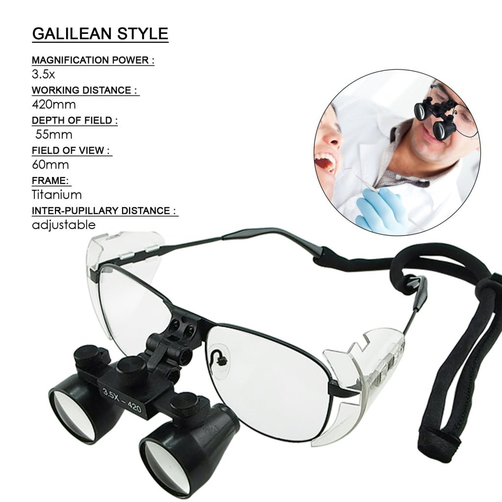 DL - 035 DL - 035 3.5x Magnification Dental Loupes, Galilean Style Titanium Frame, Dental Surgical Medical Binocular, 60mm Field of View + 55mm Depth of Field +420mm Working Distance, Flip - Up Function Flexible Optical Glass Loupe Dentistry - Gain Express DL - 035 DL - 035 3.5x Magnification Dental Loupes, Galilean Style Titanium Frame, Dental Surgical Medical Binocular, 60mm Field of View + 55mm Depth of Field +420mm Working Distance, Flip - Up Function Flexible Optical Glass Loupe Dentistry - Gain Express