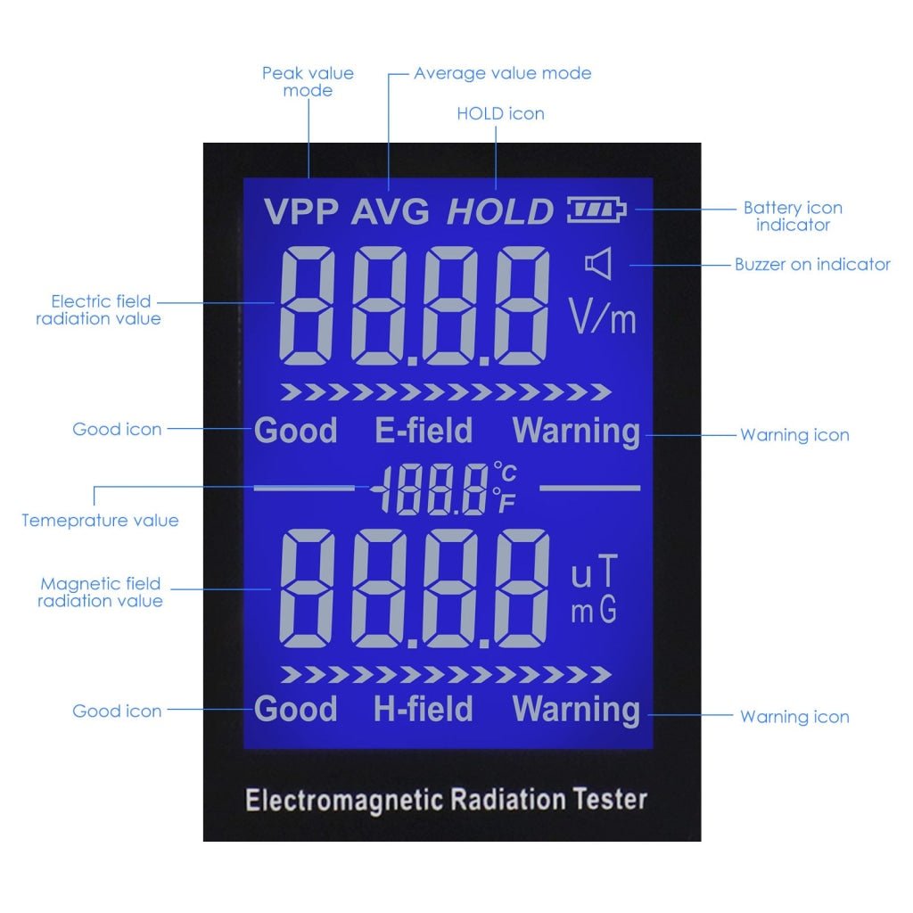 EMF - 347 EMF - 347 Handheld EMF Meter Electromagnetic Radiation Detector 5Hz~3.5GHz Rechargeable EMF Detector Temperature Tester for Ghost Hunting EMF Radiation Detecting - Gain Express EMF - 347 EMF - 347 Handheld EMF Meter Electromagnetic Radiation Detector 5Hz~3.5GHz Rechargeable EMF Detector Temperature Tester for Ghost Hunting EMF Radiation Detecting - Gain Express
