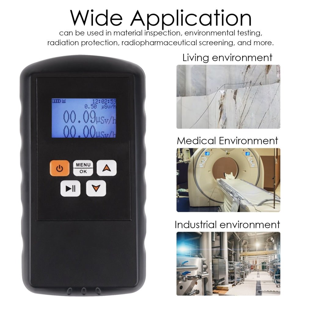 Handheld Geiger Counter Nuclear Radiation Detector With Sound And Light Alarm Function LCD Digital Display Radioactive Tester For Home, Office, Outdoor