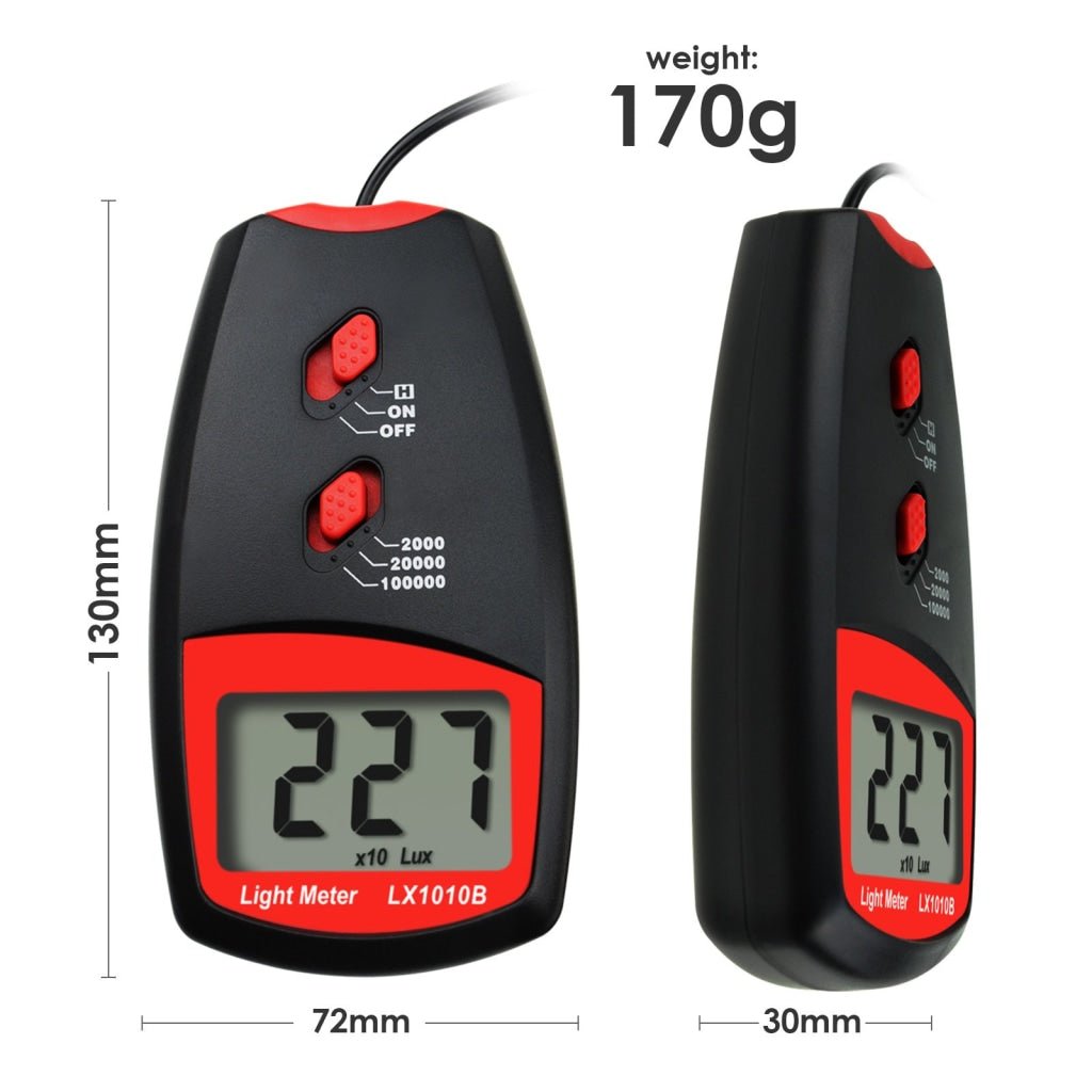 LX - 1010BN LX - 1010BN Digital Light Meter Luxmeter 0~100,000 Lux w/ Selectable Range x1 x10 x100, Handheld Illuminance Tester Sensor Illuminometer Lighting Level Measurement, for Indoor Room Greenhouse Plants Home - Gain Express LX - 1010BN LX - 1010BN Digital Light Meter Luxmeter 0~100,000 Lux w/ Selectable Range x1 x10 x100, Handheld Illuminance Tester Sensor Illuminometer Lighting Level Measurement, for Indoor Room Greenhouse Plants Home - Gain Express