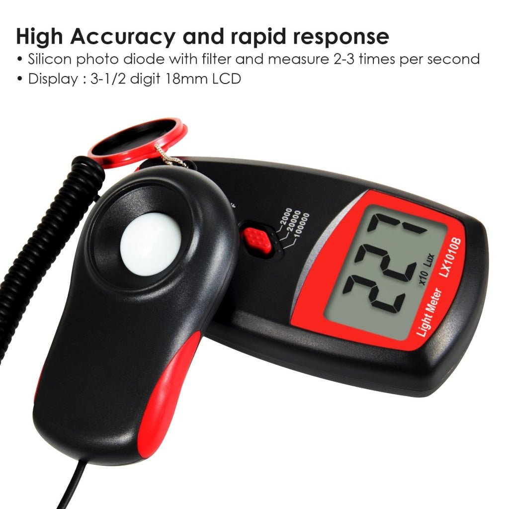 LX - 1010BN LX - 1010BN Digital Light Meter Luxmeter 0~100,000 Lux w/ Selectable Range x1 x10 x100, Handheld Illuminance Tester Sensor Illuminometer Lighting Level Measurement, for Indoor Room Greenhouse Plants Home - Gain Express LX - 1010BN LX - 1010BN Digital Light Meter Luxmeter 0~100,000 Lux w/ Selectable Range x1 x10 x100, Handheld Illuminance Tester Sensor Illuminometer Lighting Level Measurement, for Indoor Room Greenhouse Plants Home - Gain Express