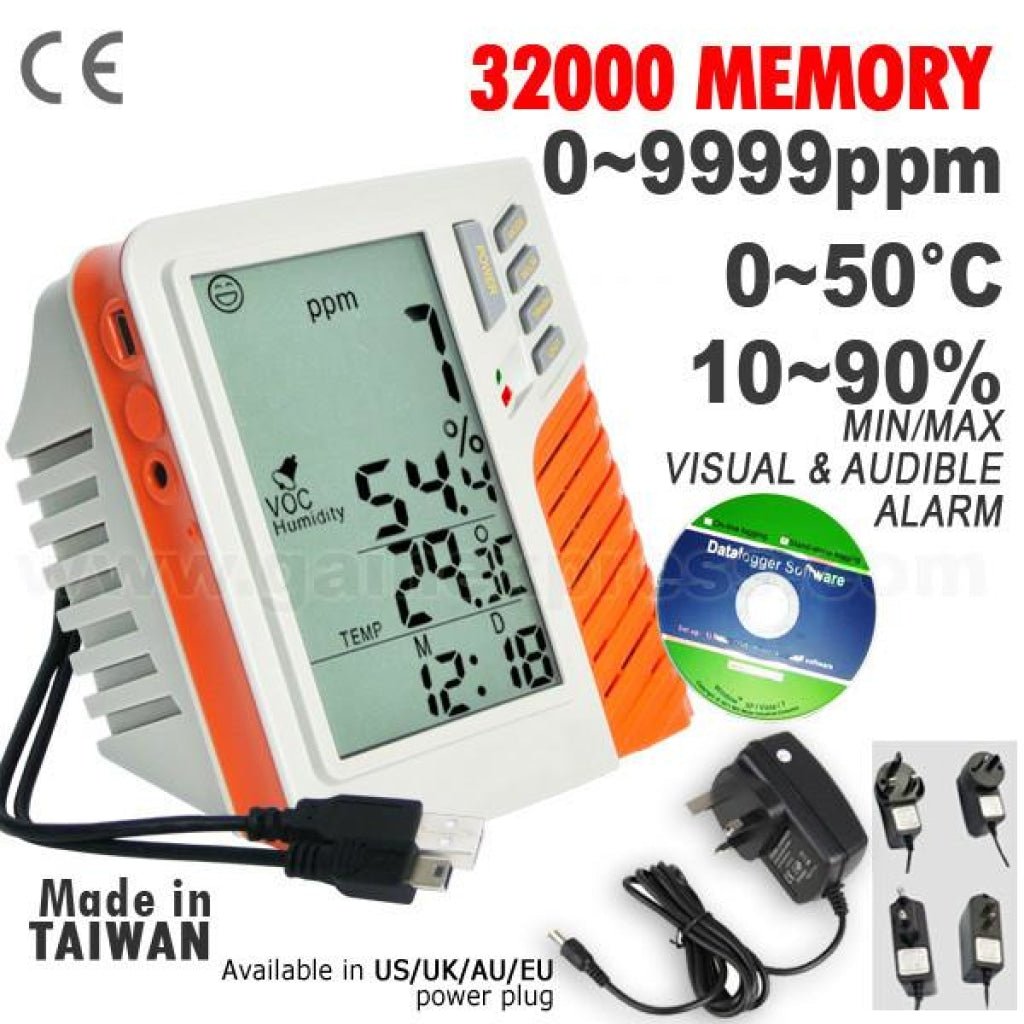 M0198113 USB Wall mount/Desktop VOC Datalogger Monitor 0~50ppm - Gain ...