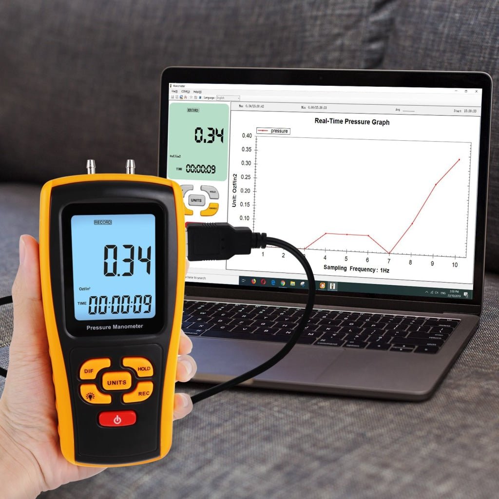 MAN - 277 MAN - 277 Digital Manometer Digital Air Pressure Meter Differential Air Pressure Gauge Dual Port HVAC Gas Pressure Tester Handheld Portable Tool - Gain Express MAN - 277 MAN - 277 Digital Manometer Digital Air Pressure Meter Differential Air Pressure Gauge Dual Port HVAC Gas Pressure Tester Handheld Portable Tool - Gain Express