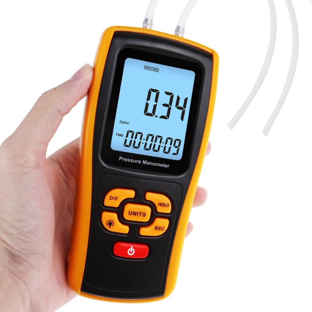 MAN - 277 MAN - 277 Digital Manometer Digital Air Pressure Meter Differential Air Pressure Gauge Dual Port HVAC Gas Pressure Tester Handheld Portable Tool - Gain Express MAN - 277 MAN - 277 Digital Manometer Digital Air Pressure Meter Differential Air Pressure Gauge Dual Port HVAC Gas Pressure Tester Handheld Portable Tool - Gain Express