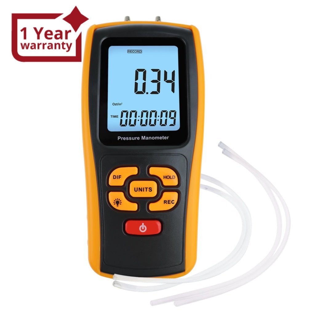 MAN - 277 MAN - 277 Digital Manometer Digital Air Pressure Meter Differential Air Pressure Gauge Dual Port HVAC Gas Pressure Tester Handheld Portable Tool - Gain Express MAN - 277 MAN - 277 Digital Manometer Digital Air Pressure Meter Differential Air Pressure Gauge Dual Port HVAC Gas Pressure Tester Handheld Portable Tool - Gain Express