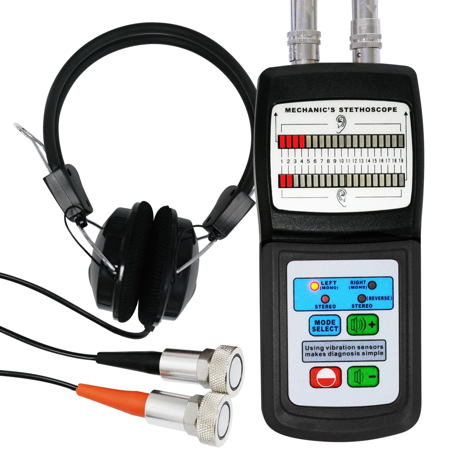 MS - 120 MS - 120 Landtek Digital Mechanic's Engine Stethoscope with Headphone & 2 Separate Sensor Probe, Machine Faults Detector 10~10K Hz, Diagnostic Tool for Sound Noise Detection Automotive Automobile Car Set Kit - Gain Express MS - 120 MS - 120 Landtek Digital Mechanic's Engine Stethoscope with Headphone & 2 Separate Sensor Probe, Machine Faults Detector 10~10K Hz, Diagnostic Tool for Sound Noise Detection Automotive Automobile Car Set Kit - Gain Express