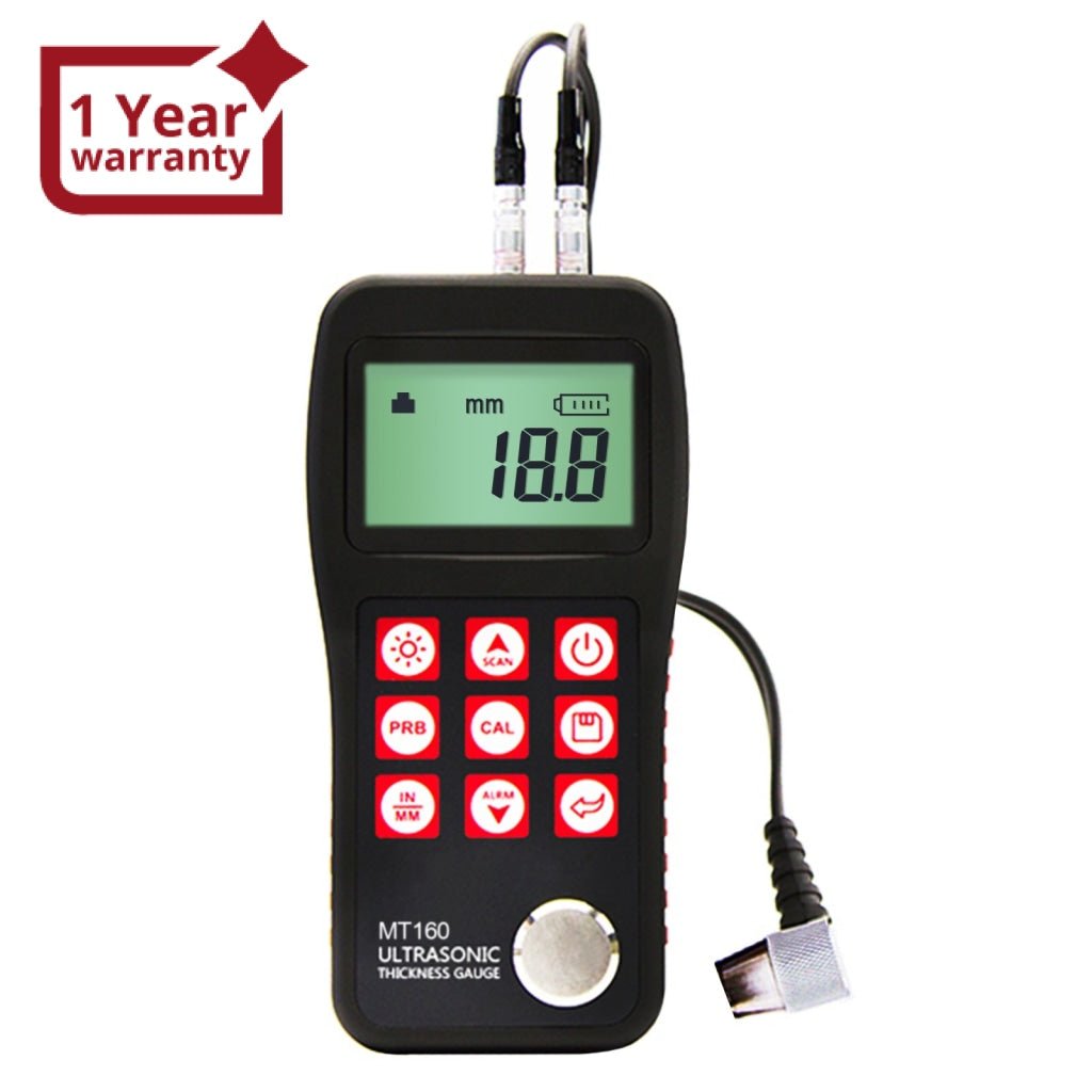 MT160 Digital Ultrasonic Metal Fiber Glass Thickness Gauge 0.75 ~ 300mm with USB Communication Port LCD with EL backlight Internal Memory Data - Gain Express MT160 Digital Ultrasonic Metal Fiber Glass Thickness Gauge 0.75 ~ 300mm with USB Communication Port LCD with EL backlight Internal Memory Data - Gain Express