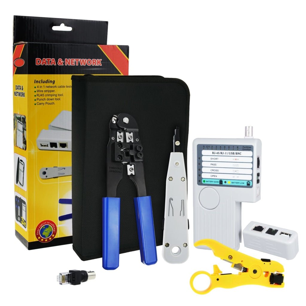 NF - 1202 NF - 1202 Combo Set Network Cable Tester Tool Kit - Crimping Crimper Tool Punch Down Tool Wire Stripper Cutter, RJ45 RJ11 USB BNC Flat UTP Cat5 Cat6 Coax cable Stripping Universal Tool - Gain Express NF - 1202 NF - 1202 Combo Set Network Cable Tester Tool Kit - Crimping Crimper Tool Punch Down Tool Wire Stripper Cutter, RJ45 RJ11 USB BNC Flat UTP Cat5 Cat6 Coax cable Stripping Universal Tool - Gain Express