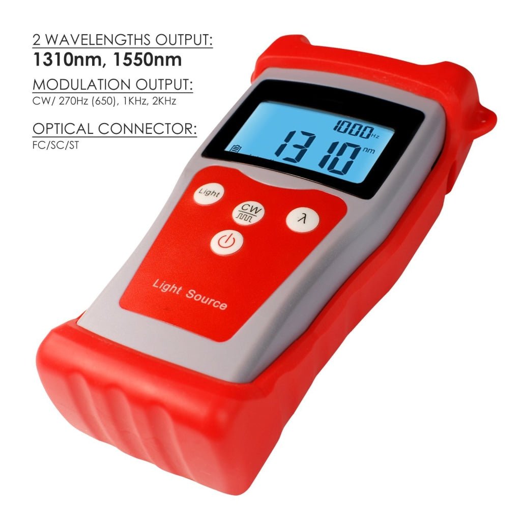 NF - 902 NF - 902 Fiber Optical Light Source for Power Meter Handheld with 1310/ 1550nm Wavelength FC/ ST/ SC Interchangeable Interfaces - Gain Express NF - 902 NF - 902 Fiber Optical Light Source for Power Meter Handheld with 1310/ 1550nm Wavelength FC/ ST/ SC Interchangeable Interfaces - Gain Express