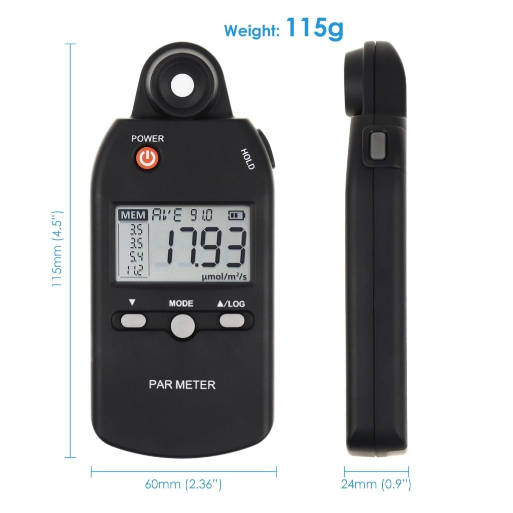 PAR - 355 PAR - 355 Light PAR Meter Advanced Quantum Sensor Measure Grow Light Intensity Lux Meter PPFD Tester for Indoor and Outdoor Plant Photosynthetic Activity - Gain Express PAR - 355 PAR - 355 Light PAR Meter Advanced Quantum Sensor Measure Grow Light Intensity Lux Meter PPFD Tester for Indoor and Outdoor Plant Photosynthetic Activity - Gain Express