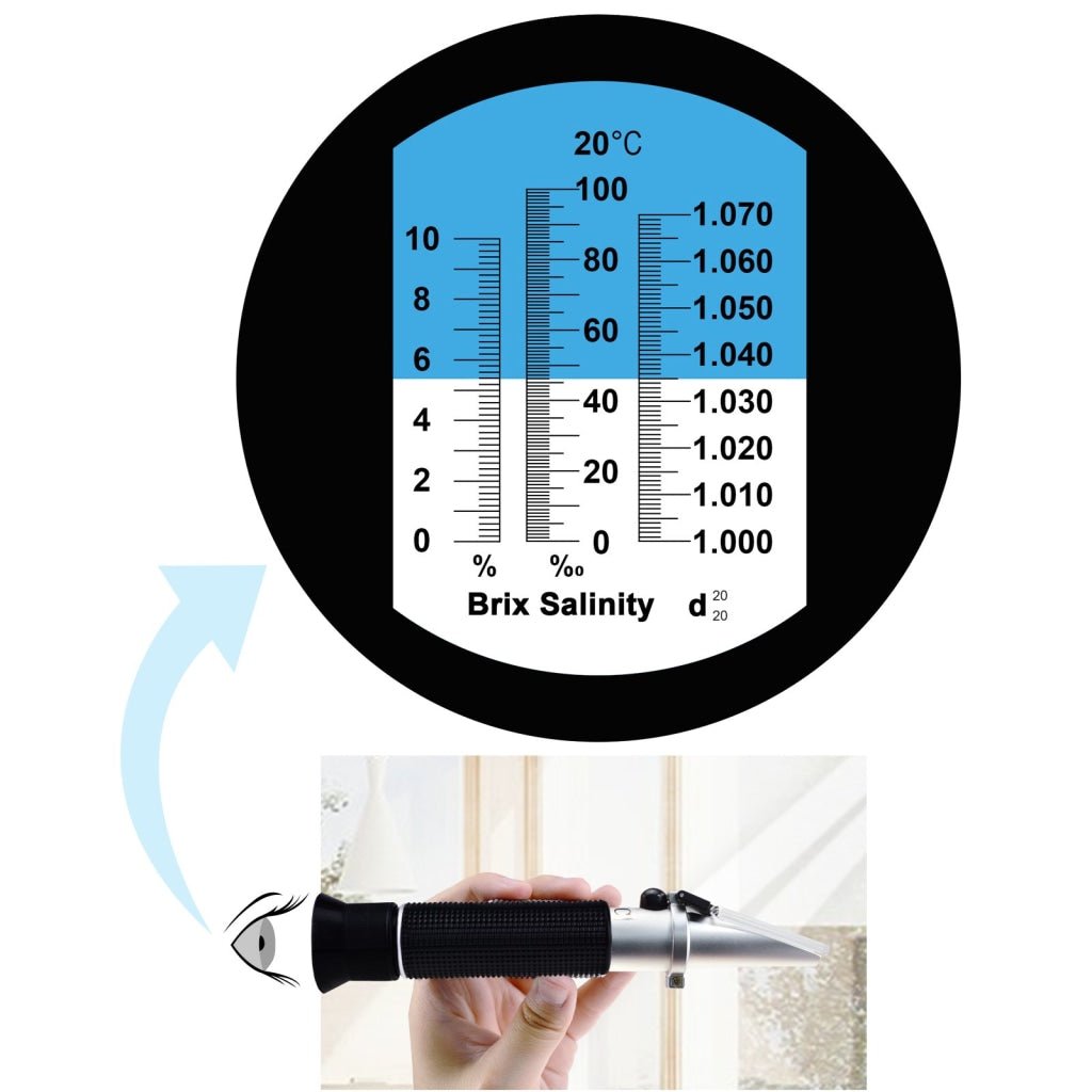 REBS - 10ATC REBS - 10ATC Tri - Scale Refractometer ATC Brix 0 - 10%/ Salinity 0 - 100PPT/ Specific Gravity 1.000 - 1.070, for Saltwater Brackish Marine Reef Tank Salt Sea Water Hydroponic Aquarium Control Monitoring - Gain Express REBS - 10ATC REBS - 10ATC Tri - Scale Refractometer ATC Brix 0 - 10%/ Salinity 0 - 100PPT/ Specific Gravity 1.000 - 1.070, for Saltwater Brackish Marine Reef Tank Salt Sea Water Hydroponic Aquarium Control Monitoring - Gain Express