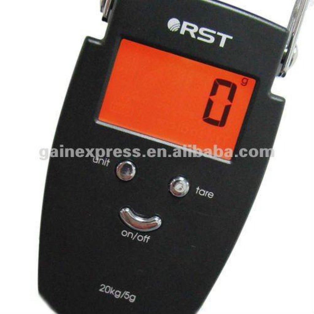 RST - 08081 Digital Weight Luggage Fishing Hanging Scale 20kg lb oz - Gain Express RST - 08081 Digital Weight Luggage Fishing Hanging Scale 20kg lb oz - Gain Express