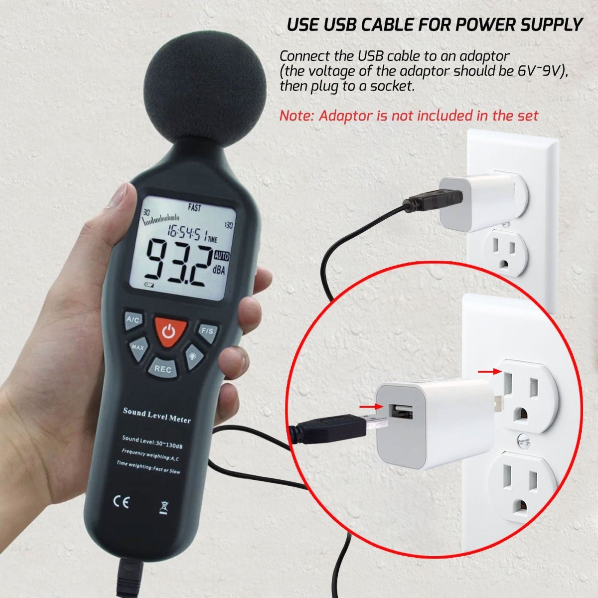 SLM - 25 Sound Level Meter with Backlit Display High Accuracy Measuring 30dB~130dB with Data Logging Function Instrument Compact Professional - Gain Express SLM - 25 Sound Level Meter with Backlit Display High Accuracy Measuring 30dB~130dB with Data Logging Function Instrument Compact Professional - Gain Express