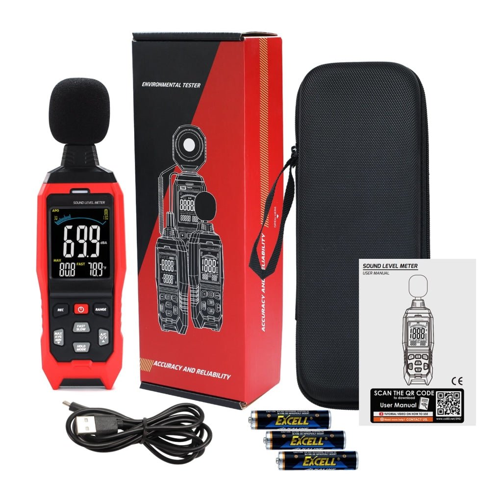 SLM - 390 Decibel Meter with Data Logging function and A / C / Z Weighted Sound Meter Portable SPL Meter MAX/MIN/AVG, Data Hold Use for Home, Factory, Noisy Neighbor - Gain Express SLM - 390 Decibel Meter with Data Logging function and A / C / Z Weighted Sound Meter Portable SPL Meter MAX/MIN/AVG, Data Hold Use for Home, Factory, Noisy Neighbor - Gain Express