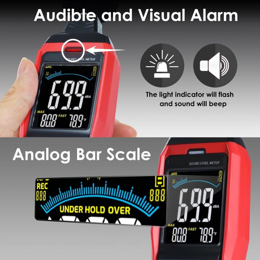 SLM - 390 Decibel Meter with Data Logging function and A / C / Z Weighted Sound Meter Portable SPL Meter MAX/MIN/AVG, Data Hold Use for Home, Factory, Noisy Neighbor - Gain Express SLM - 390 Decibel Meter with Data Logging function and A / C / Z Weighted Sound Meter Portable SPL Meter MAX/MIN/AVG, Data Hold Use for Home, Factory, Noisy Neighbor - Gain Express