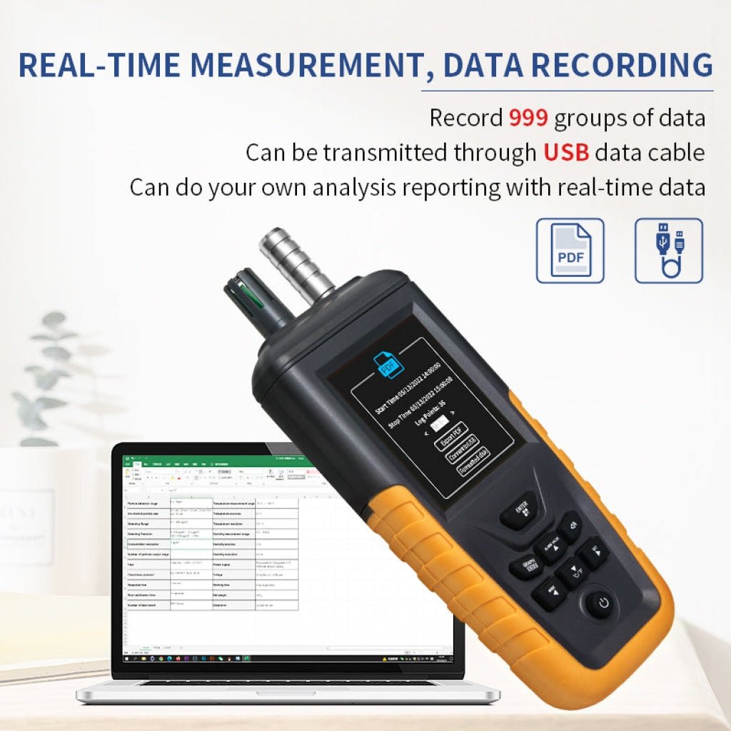 TC - 8100 Digital Handheld Dust Particle Counter PM2.5, PM10 AQI Tester Data Logging Function up to 999 Set - Gain Express TC - 8100 Digital Handheld Dust Particle Counter PM2.5, PM10 AQI Tester Data Logging Function up to 999 Set - Gain Express