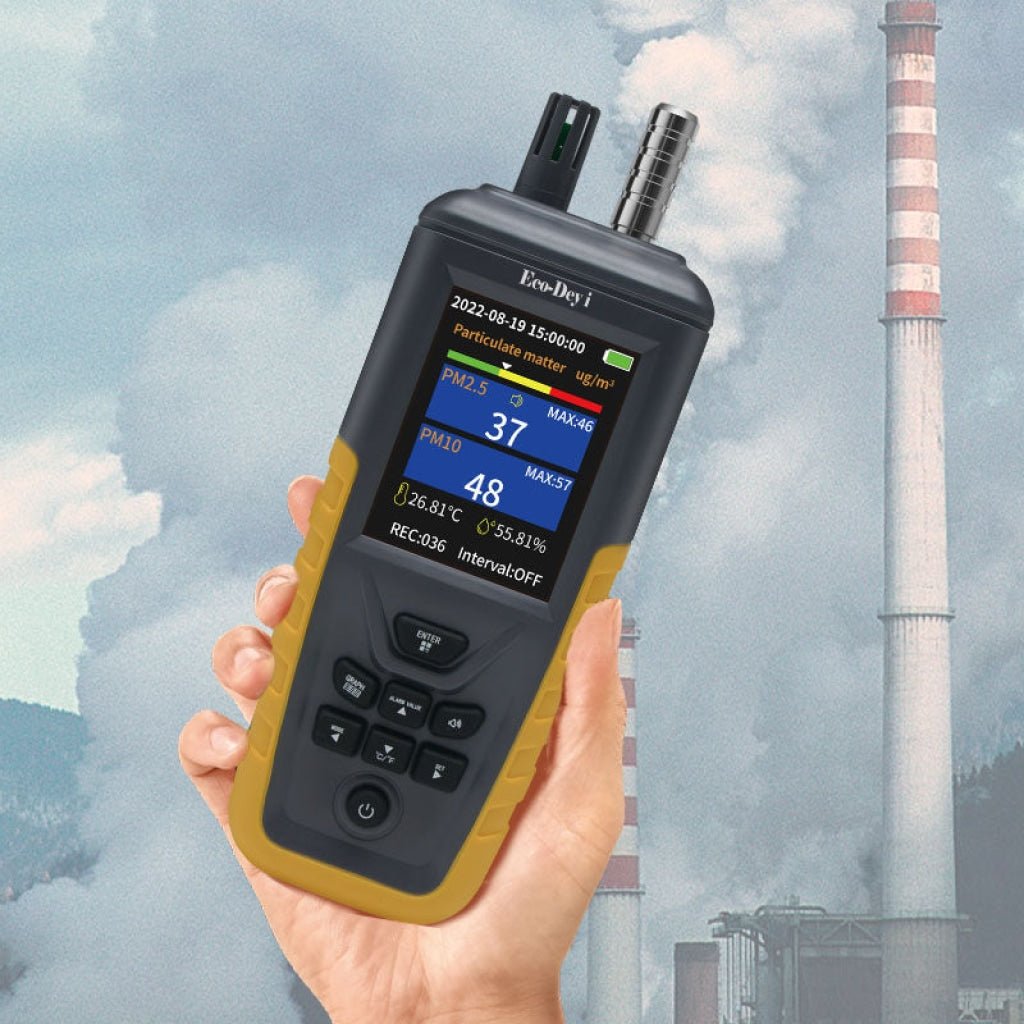 TC - 8100 Digital Handheld Dust Particle Counter PM2.5, PM10 AQI Tester Data Logging Function up to 999 Set - Gain Express