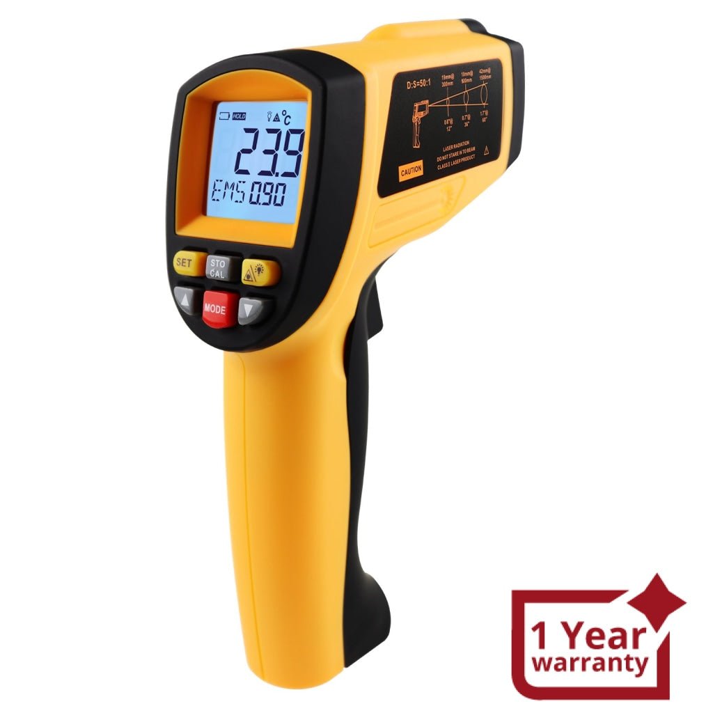 THE - 266 Lasergrip Non - Contact Digital Laser Infrared Gun Celsius and Fahrenheit High Temperature - 30℃~1500℃ ( - 22℉~2732℉) Thermometer IR Instant Read Temperature Adjustable Emissivity and 80 sets Data Storage - Gain Express THE - 266 Lasergrip Non - Contact Digital Laser Infrared Gun Celsius and Fahrenheit High Temperature - 30℃~1500℃ ( - 22℉~2732℉) Thermometer IR Instant Read Temperature Adjustable Emissivity and 80 sets Data Storage - Gain Express