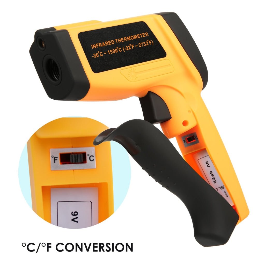 THE - 266 Lasergrip Non - Contact Digital Laser Infrared Gun Celsius and Fahrenheit High Temperature - 30℃~1500℃ ( - 22℉~2732℉) Thermometer IR Instant Read Temperature Adjustable Emissivity and 80 sets Data Storage - Gain Express THE - 266 Lasergrip Non - Contact Digital Laser Infrared Gun Celsius and Fahrenheit High Temperature - 30℃~1500℃ ( - 22℉~2732℉) Thermometer IR Instant Read Temperature Adjustable Emissivity and 80 sets Data Storage - Gain Express
