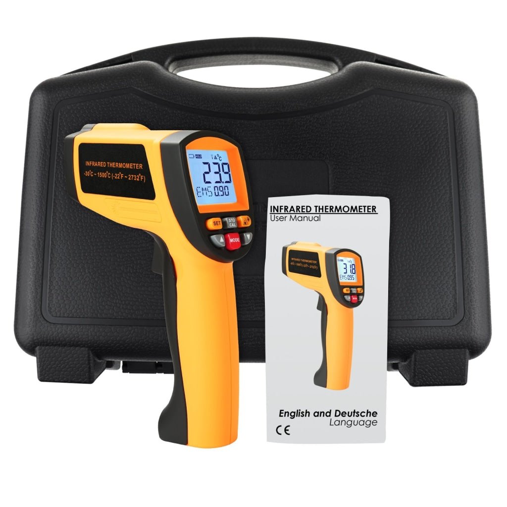 THE - 266 Lasergrip Non - Contact Digital Laser Infrared Gun Celsius and Fahrenheit High Temperature - 30℃~1500℃ ( - 22℉~2732℉) Thermometer IR Instant Read Temperature Adjustable Emissivity and 80 sets Data Storage - Gain Express THE - 266 Lasergrip Non - Contact Digital Laser Infrared Gun Celsius and Fahrenheit High Temperature - 30℃~1500℃ ( - 22℉~2732℉) Thermometer IR Instant Read Temperature Adjustable Emissivity and 80 sets Data Storage - Gain Express
