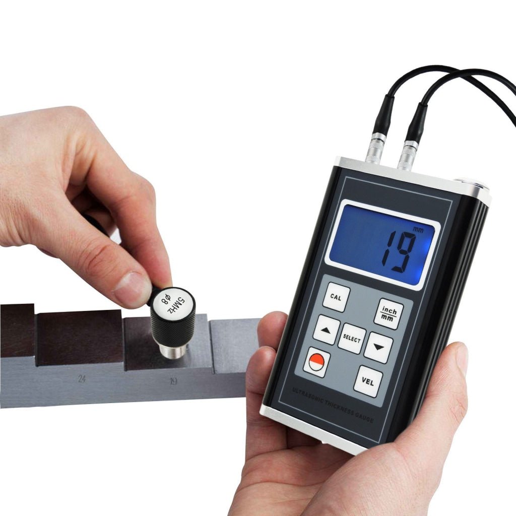 TM - 8818 Ultrasonic Thickness Gauge Meter Aluminum Steel Cast Iron Pipes 0.9~400mm Range - Gain Express TM - 8818 Ultrasonic Thickness Gauge Meter Aluminum Steel Cast Iron Pipes 0.9~400mm Range - Gain Express