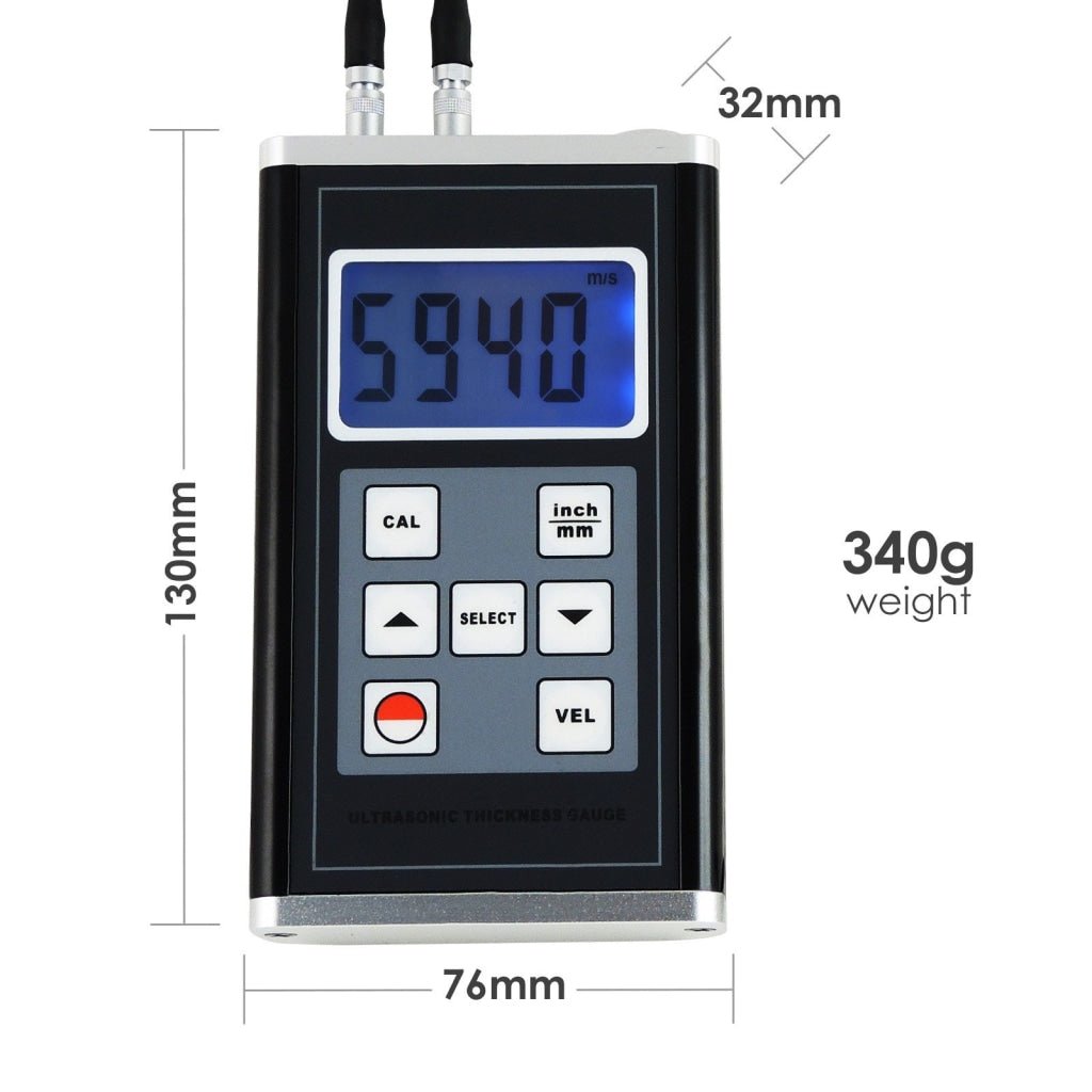 TM - 8818 Ultrasonic Thickness Gauge Meter Aluminum Steel Cast Iron Pipes 0.9~400mm Range - Gain Express TM - 8818 Ultrasonic Thickness Gauge Meter Aluminum Steel Cast Iron Pipes 0.9~400mm Range - Gain Express