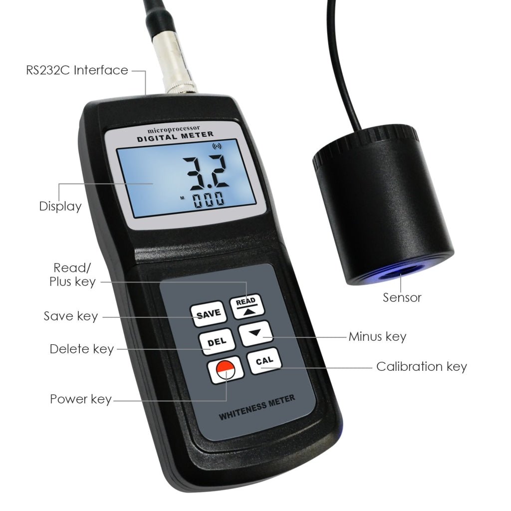 WM - 106 Digital Whiteness Meter 0 ~ 120, Portable Leucometer Tester 254 Data Memory, Handheld Check for Talcum Powder Textile Plastic Ceramic Enamel - Gain Express WM - 106 Digital Whiteness Meter 0 ~ 120, Portable Leucometer Tester 254 Data Memory, Handheld Check for Talcum Powder Textile Plastic Ceramic Enamel - Gain Express