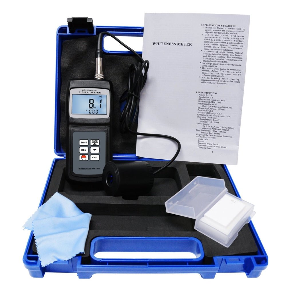 WM - 106 Digital Whiteness Meter 0 ~ 120, Portable Leucometer Tester 254 Data Memory, Handheld Check for Talcum Powder Textile Plastic Ceramic Enamel - Gain Express