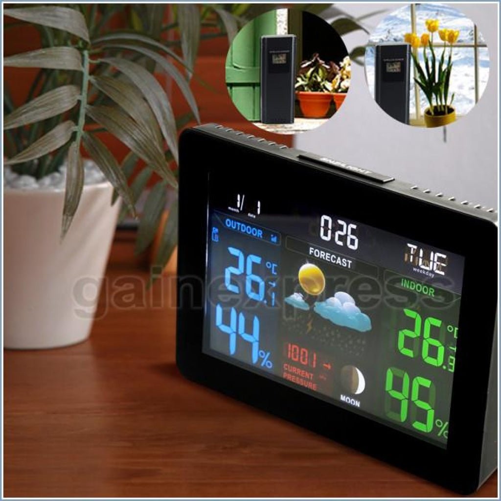 WS - 001 - 1S DCF RCC Desktop Weather Forecast Station Thermometer Barometer Temperature Monitor - Gain Express WS - 001 - 1S DCF RCC Desktop Weather Forecast Station Thermometer Barometer Temperature Monitor - Gain Express