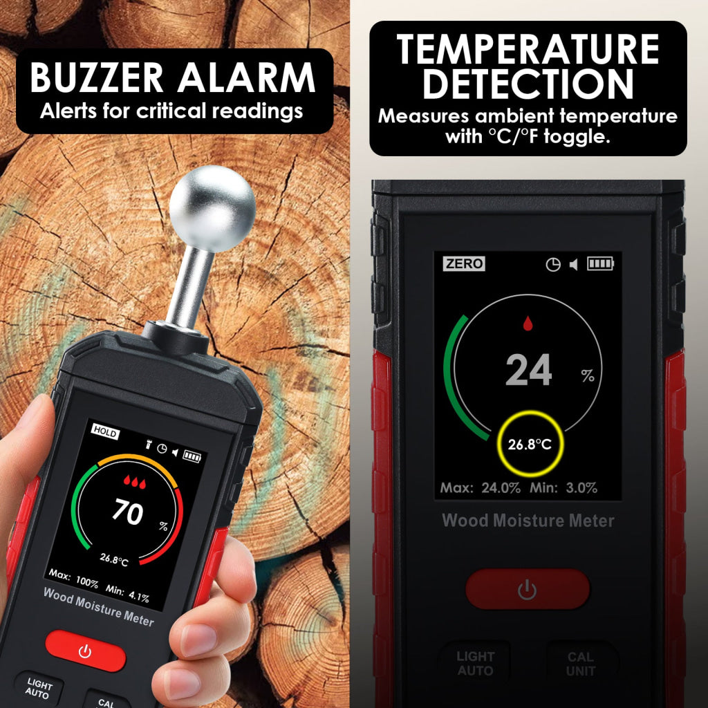 HTM-495 Moisture Meter for Drywall Wood Moisture Meters for Walls Firewood Floor Humidity Detector Lumber Humidity