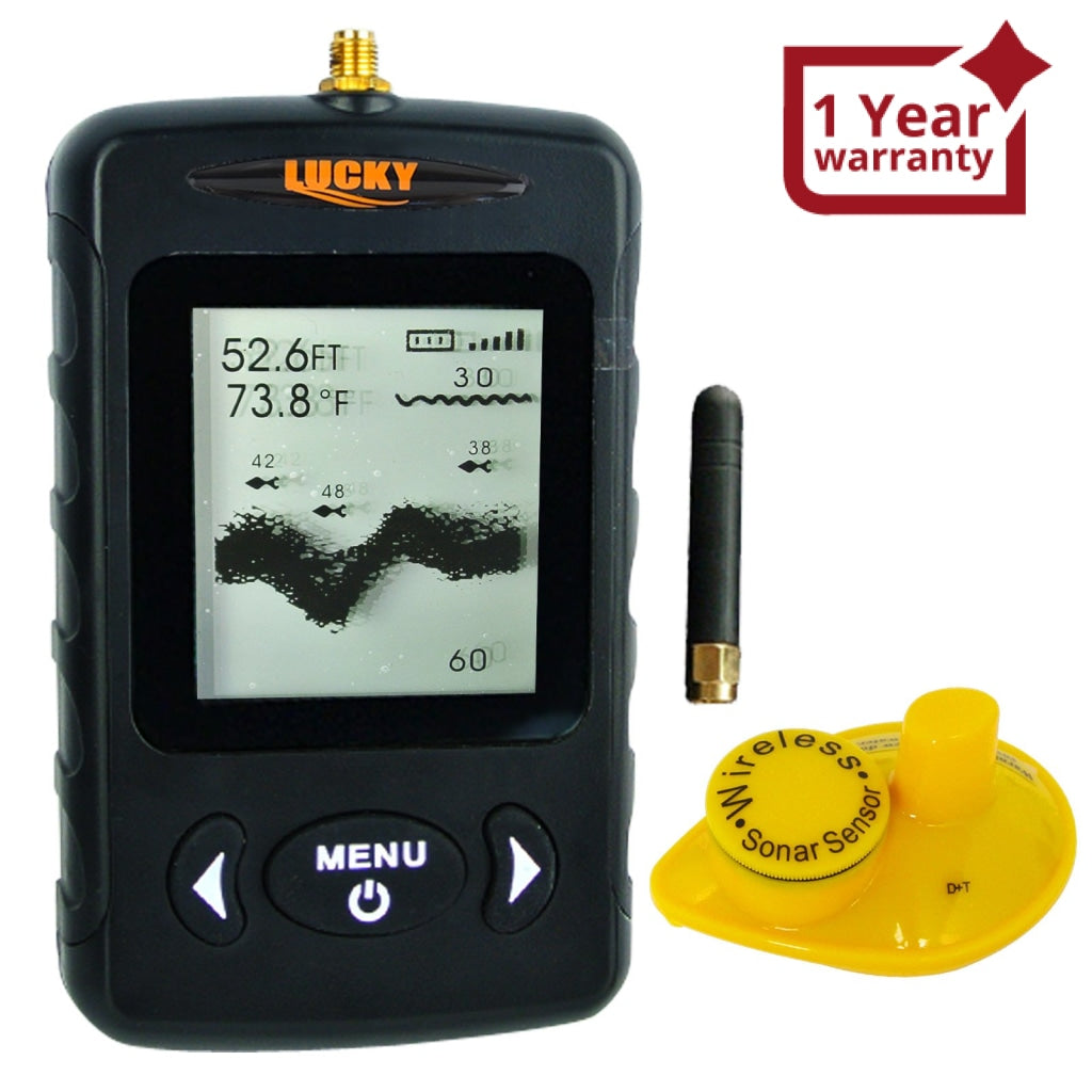 FFW-718BLK Lucky Black Portable Wireless Fish Finder Locator with