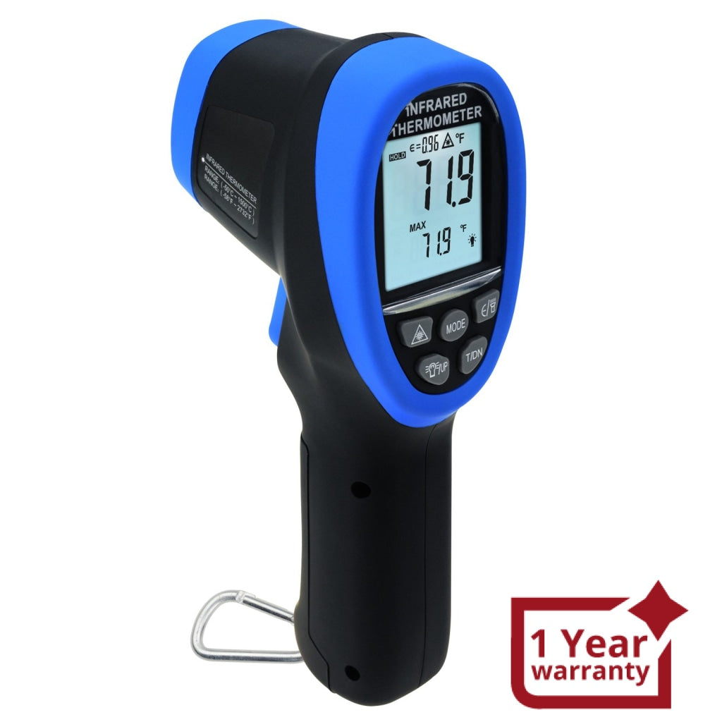 High Temp IR Digital Thermometer (Max/Min, AVG Record)