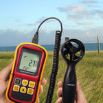 AM-8901  2-in-1 Digital Thermo-Anemometer, Air Flow Wind Speed Meter, 5 parameters (m/s, km/h, ft/min, knots & mph) with Thermometer Temperature, 0~45m/s Velocity Bar Graph Surf & Backlight - Gain Express
