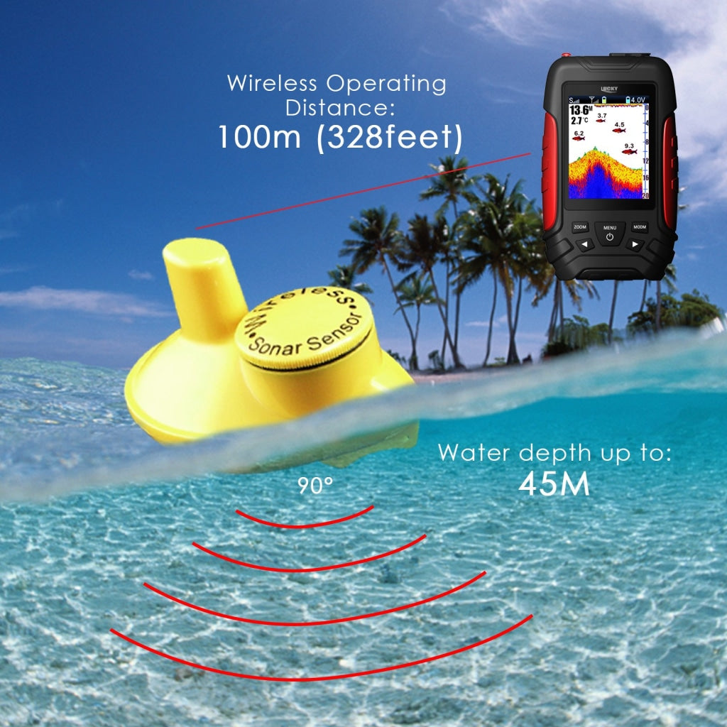 FF-168LIC LUCKY 2-in-1 Wired & Wireless Color Fish Finder Fishfinder F –  Gain Express