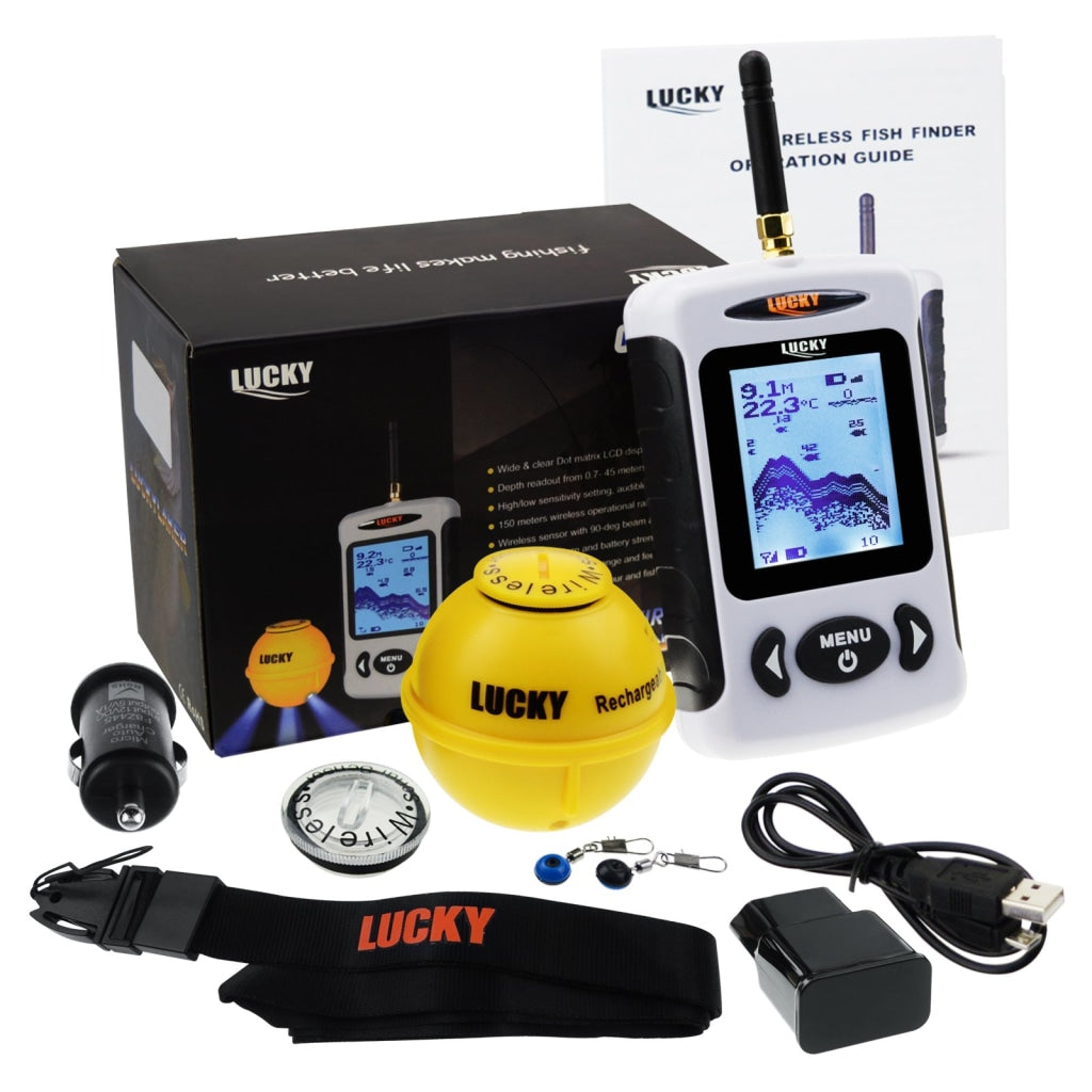 Lucky Fish Finder 45m (147ft) Depth 150m (492ft) Wireless Operation – Gain  Express