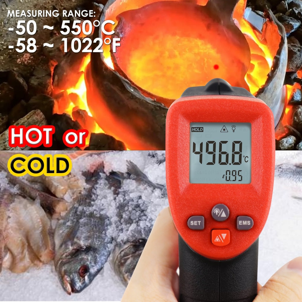 Lasergrip Non-Contact Digital Laser Infrared Gun Thermometer -50~550℃  (-58~1022℉) – Gain Express